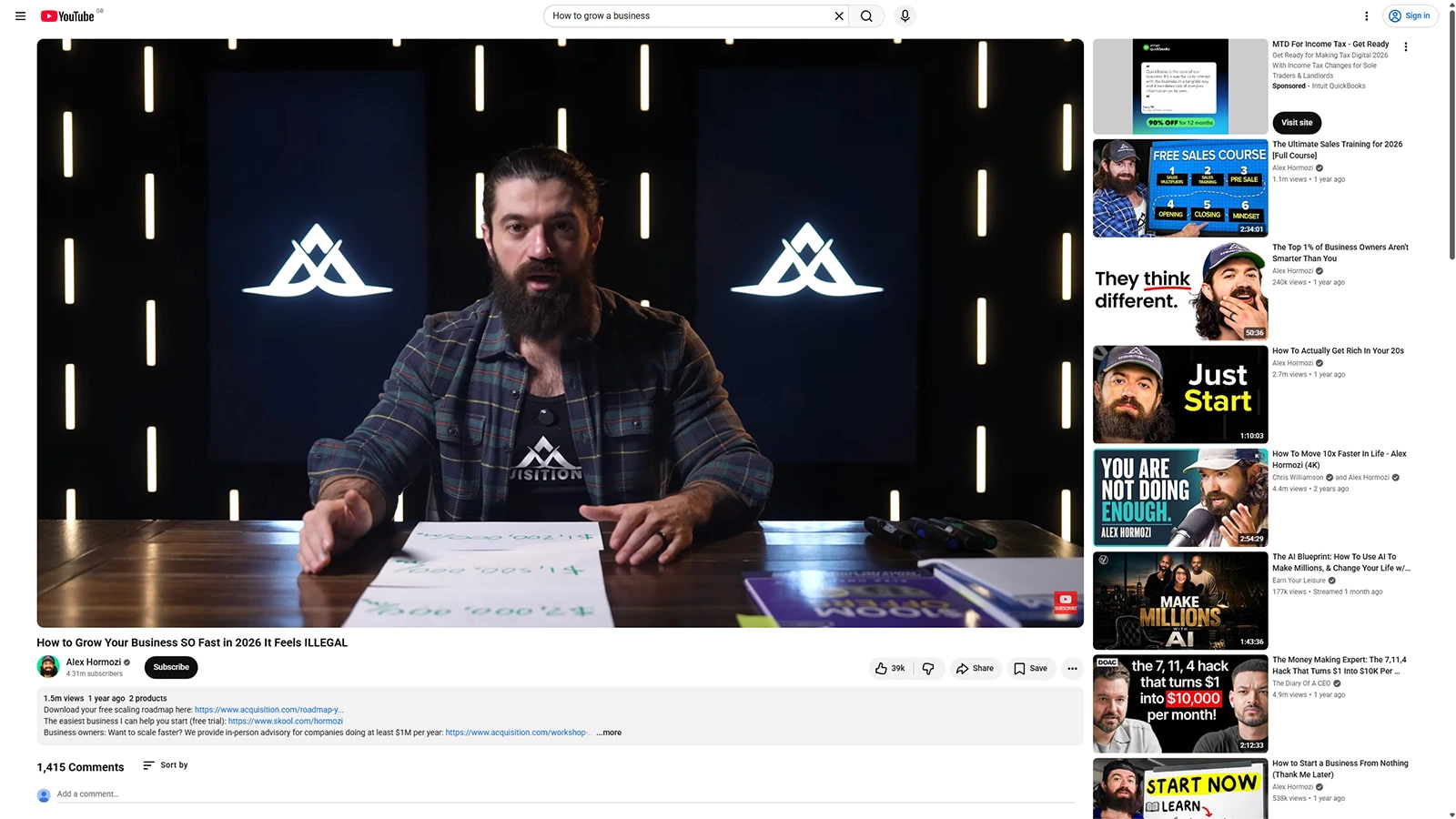 YouTube suggested videos panel showing recommended content appearing next to an active video